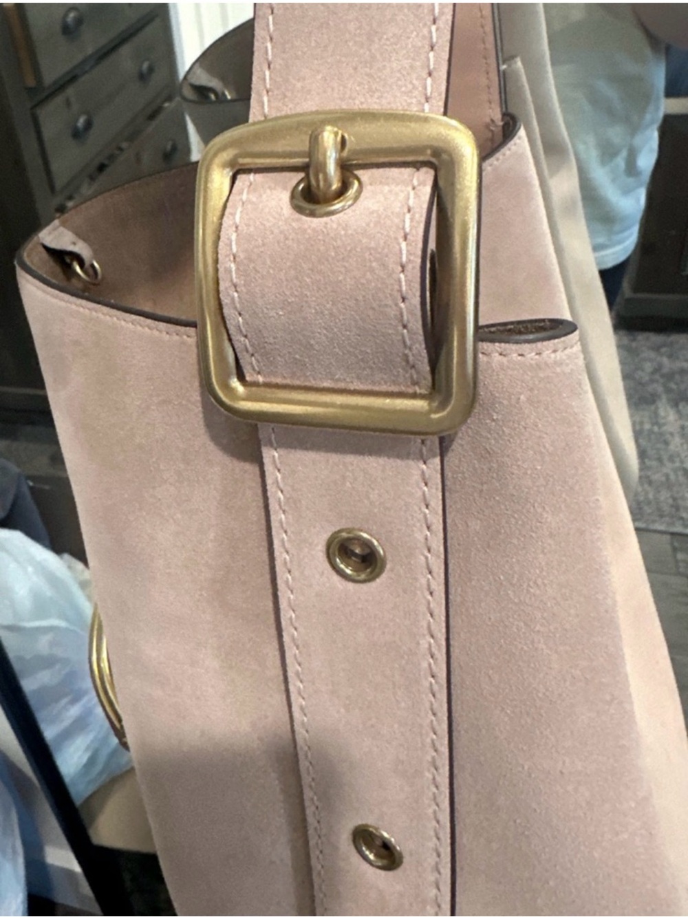 Coach Bleeker Women's Pink Leather Bucket Bag with Gold Accent NWT - Picture 2 of 5